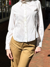 Dolce & Gabbana Cream Cotton Fitted Button-Down Shirt - S/M