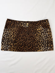 Dolce & Gabbana Beachwear 2000s Leopard Print Sleeping Leopard Micro Mini Skirt - W33
