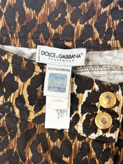 Dolce & Gabbana Beachwear 2000s Leopard Print Sleeping Leopard Micro Mini Skirt - W33