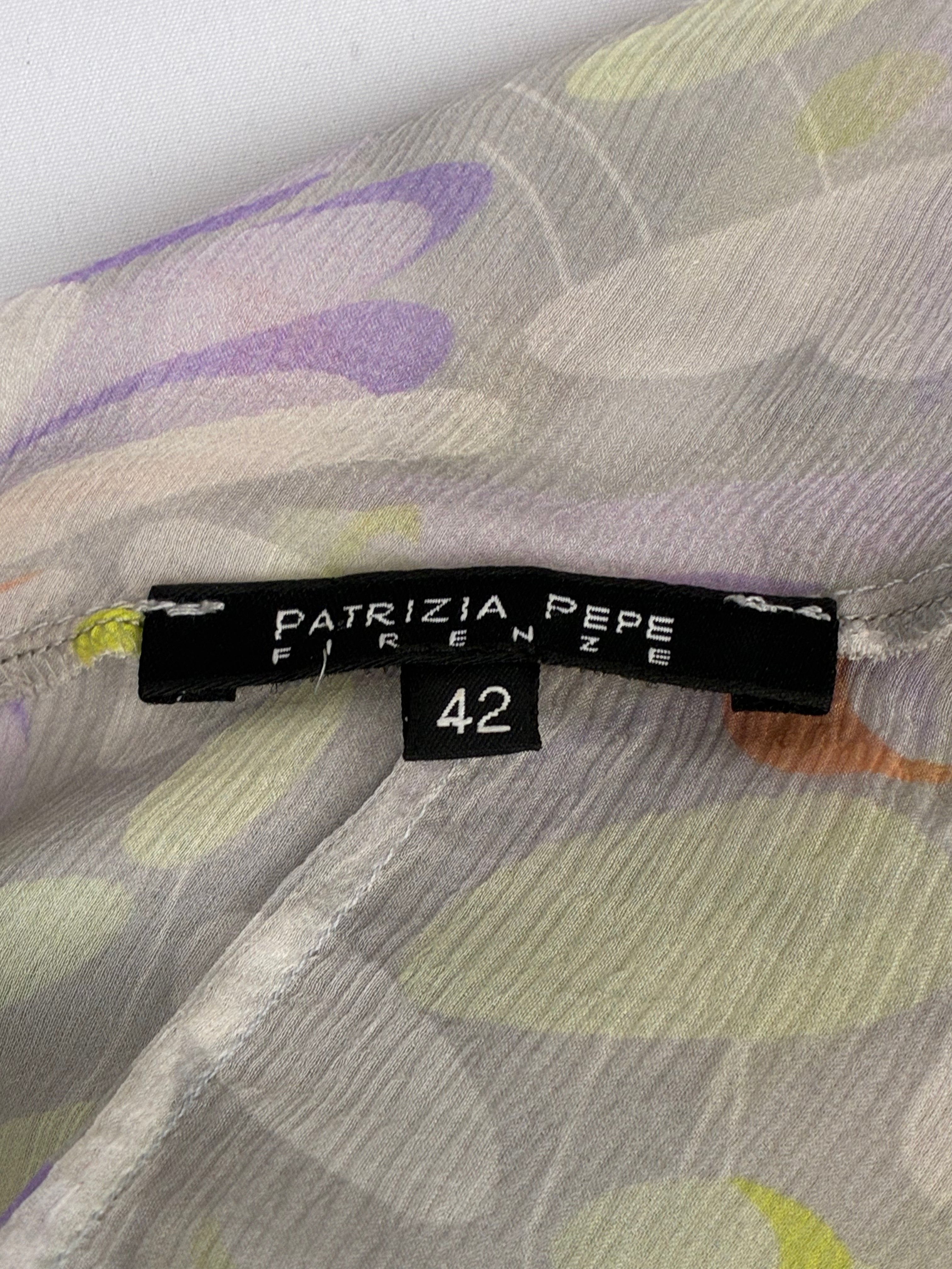 Patrizia Pepe 2000s Grey Floral Print One-Shoulder High-Low Dress - XS/S