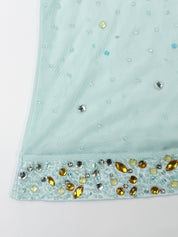List 2000s Mint Mesh Gem Rhinestone Embellished Cami - M