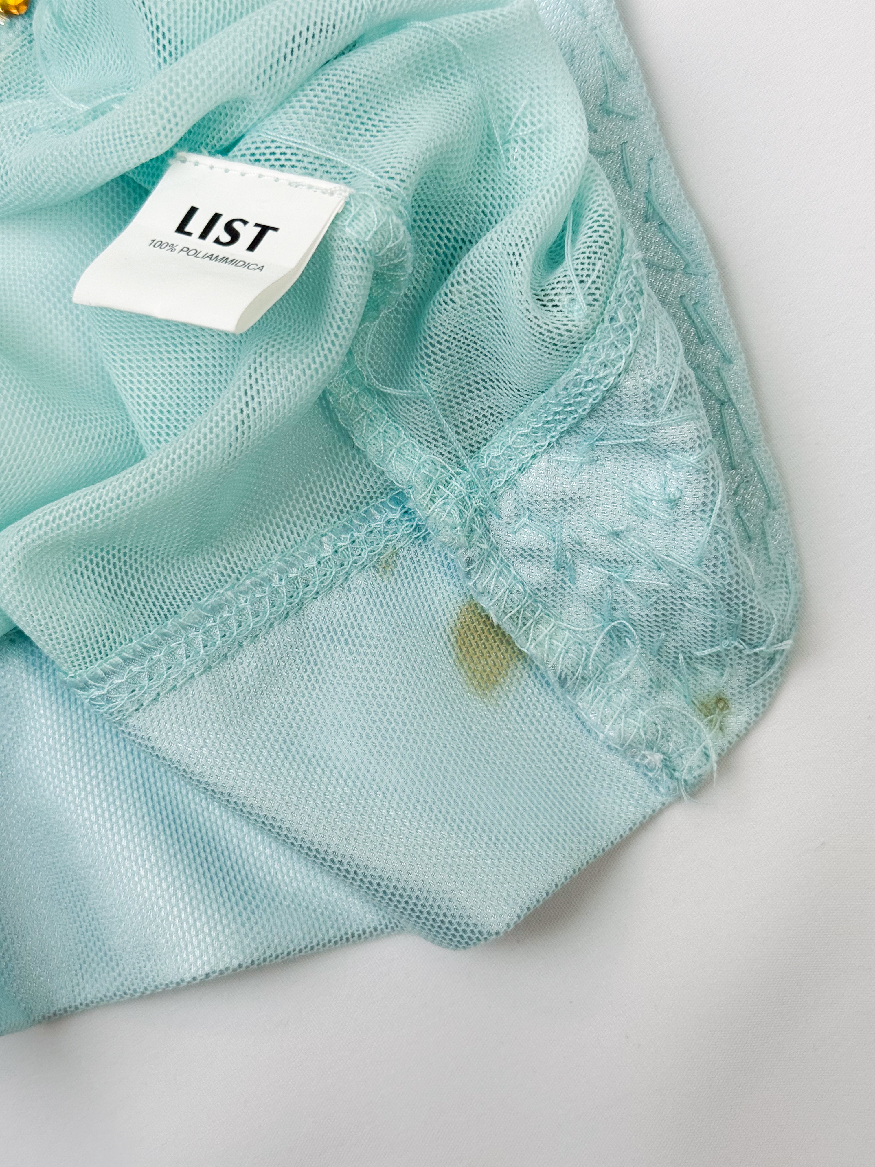 List 2000s Mint Mesh Gem Rhinestone Embellished Cami - M