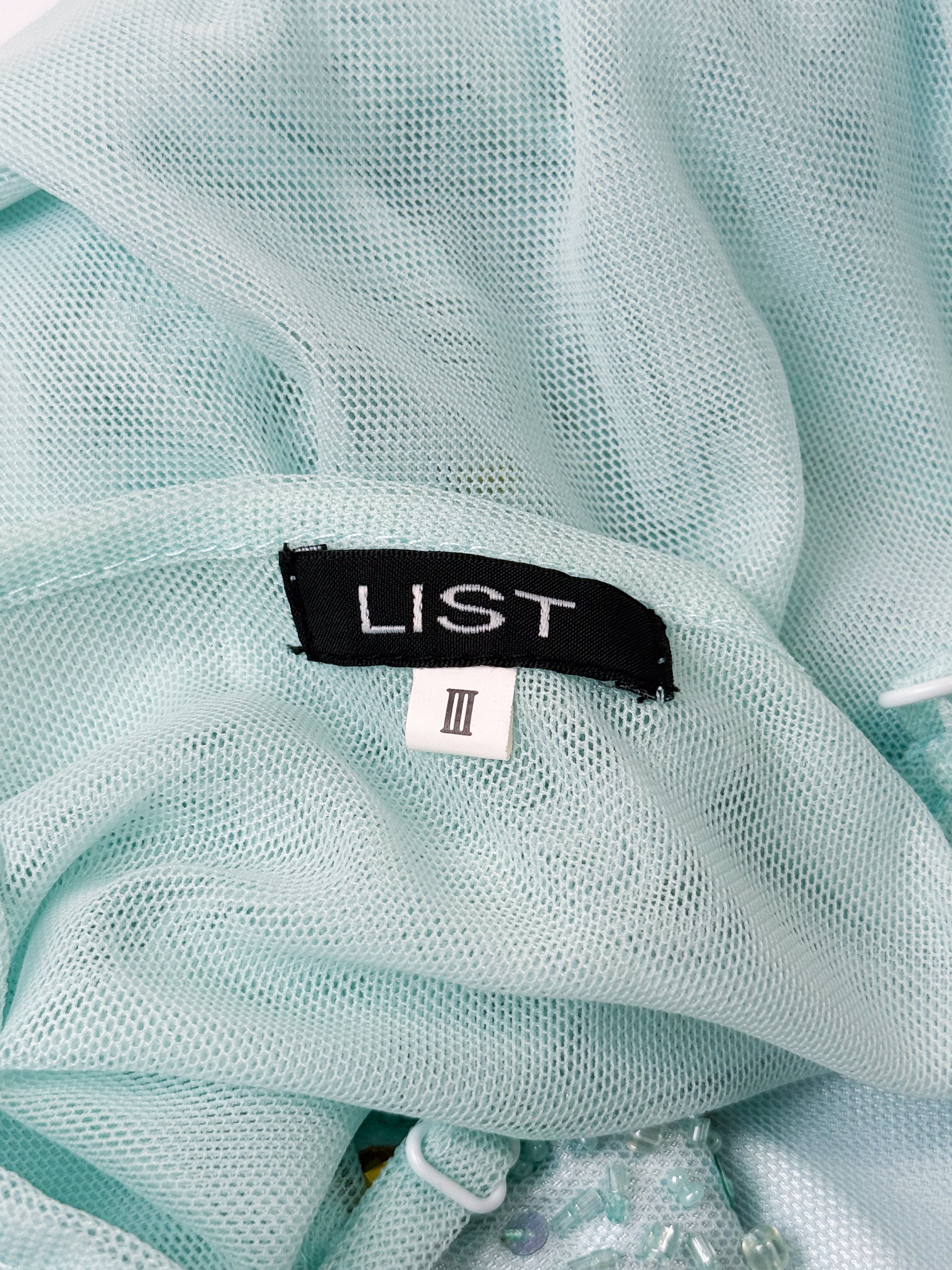 List 2000s Mint Mesh Gem Rhinestone Embellished Cami - M