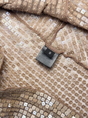 Sama Sama bronze sequin asymmetric wrap mini skirt detail