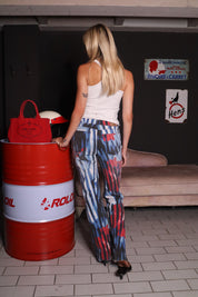 Just Cavalli 2000s Red & Blue Brushstroke Print Jeans