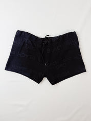 D&G Dolce & Gabbana Beachwear 2000s Tonal Logo Jacquard Micro Shorts - M/L