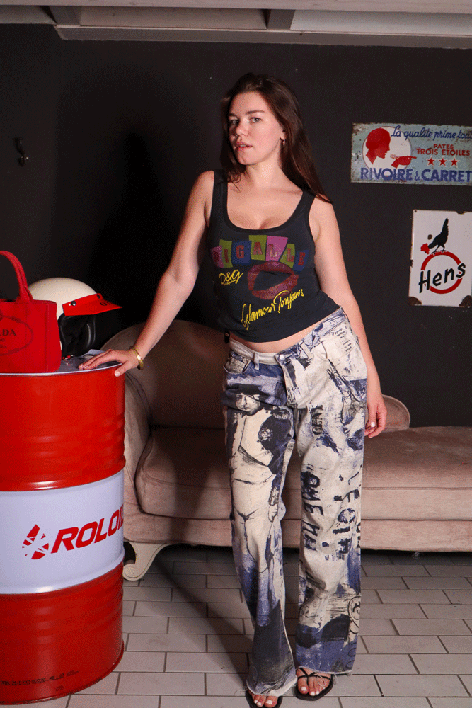 Just Cavalli 2000s Napoleon Print Graffiti Jeans