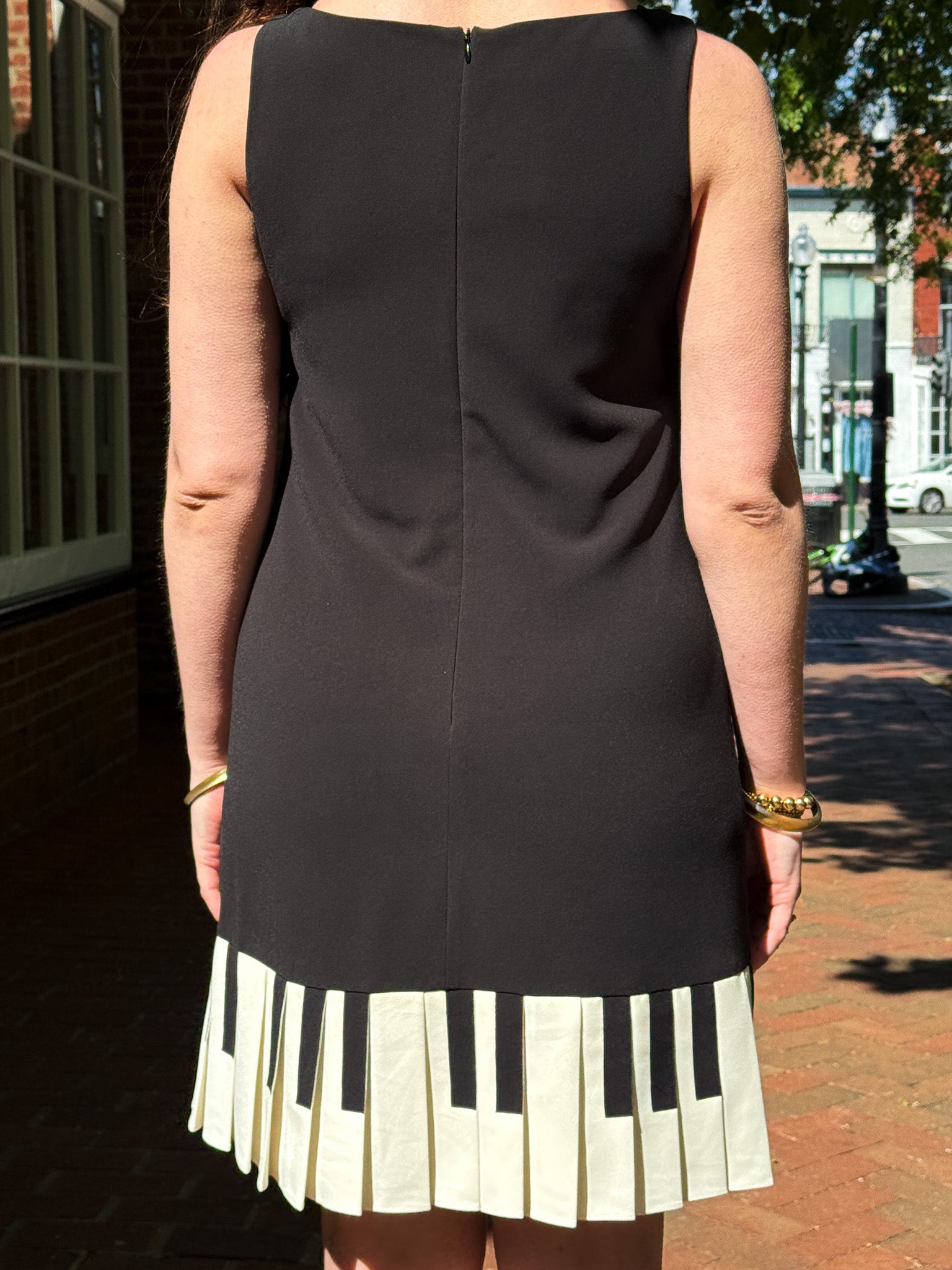 Moschino Cheap and Chic 2000s Black Piano Key Pleated Hem Shift Dress Sourced by Scottie Moschino Cheap and Chic 2000s Black Piano Key Pleated Hem Shift Dress Sourced by Scottie