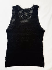 Suggest by Pain de Sucre 2000s Black Stretch Lace Tank - S