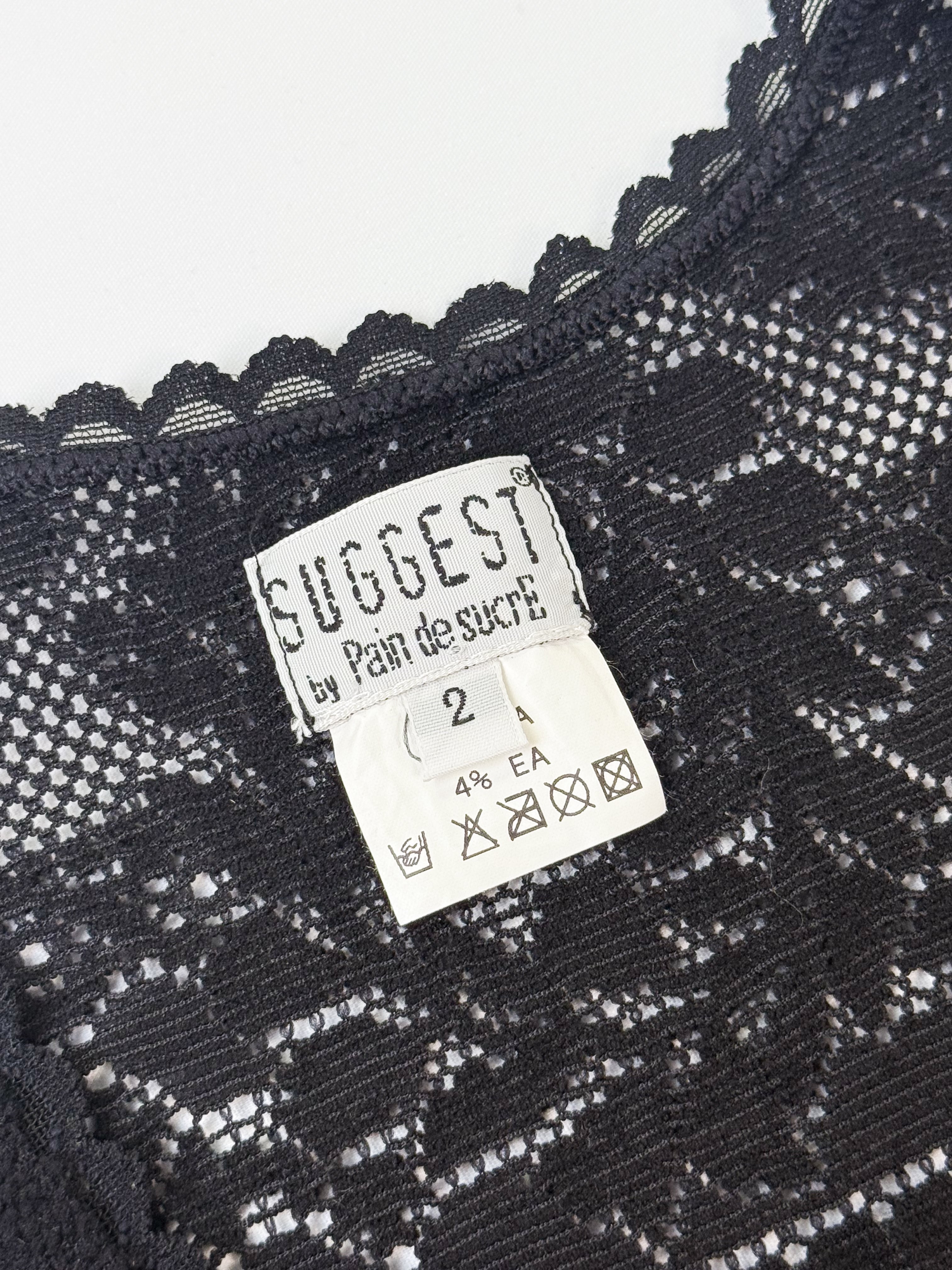 Suggest by Pain de Sucre 2000s Black Stretch Lace Tank - S