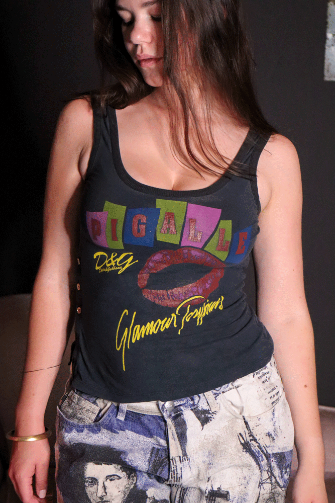 D&G 2000s “Pigalle Glamour Toujours” Lip Graphic Tank