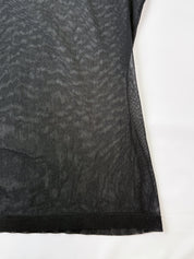 D&G Dolce & Gabbana Intimo 1990s Black Sheer Mesh Scallop Trim Tee - S/M