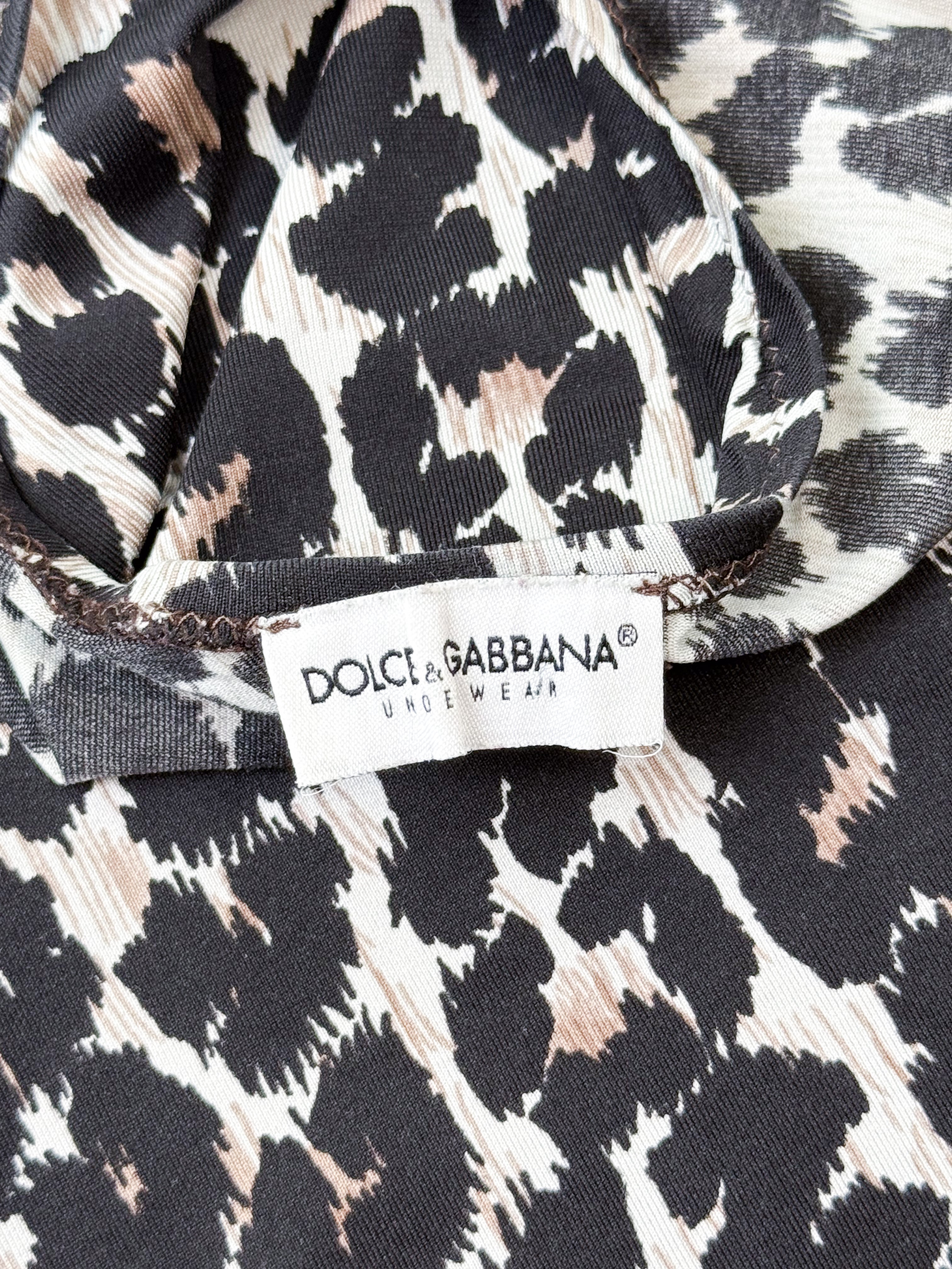 D&G Dolce & Gabbana Underwear 2000s Leopard Print Tank - M/L