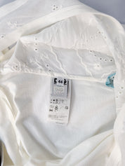 D&G Dolce & Gabbana 2000s White Eyelet Blue Bandana Print Midi Dress - M