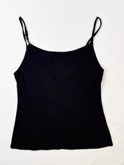 Blugirl Blumarine 2000s Black Floral Appliqué Rhinestone Cami - S/M