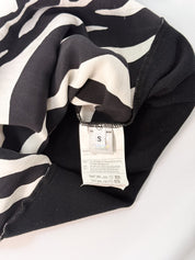 D&G Dolce & Gabbana 2000s Black and Cream Zebra Print Silk Racerback Tank - XS/S