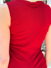 Jean Paul Gaultier Soleil 1990s Red Draped Ruffle Mini Dress - M