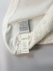 D&G Dolce & Gabbana 2000s White Eyelet Blue Lace Trim Cami - S