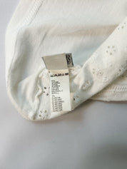 D&G Dolce & Gabbana 2000s White Eyelet Blue Lace Trim Cami - S