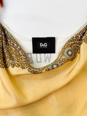 D&G Dolce & Gabbana 2000s Silk Paisley Scarf Athletic Graphic Tank - S/M