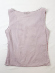 Luisa Spagnoli 2000s Lavender Sequin Beaded Rose Tank - S/M