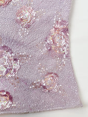 Luisa Spagnoli 2000s Lavender Sequin Beaded Rose Tank - S/M