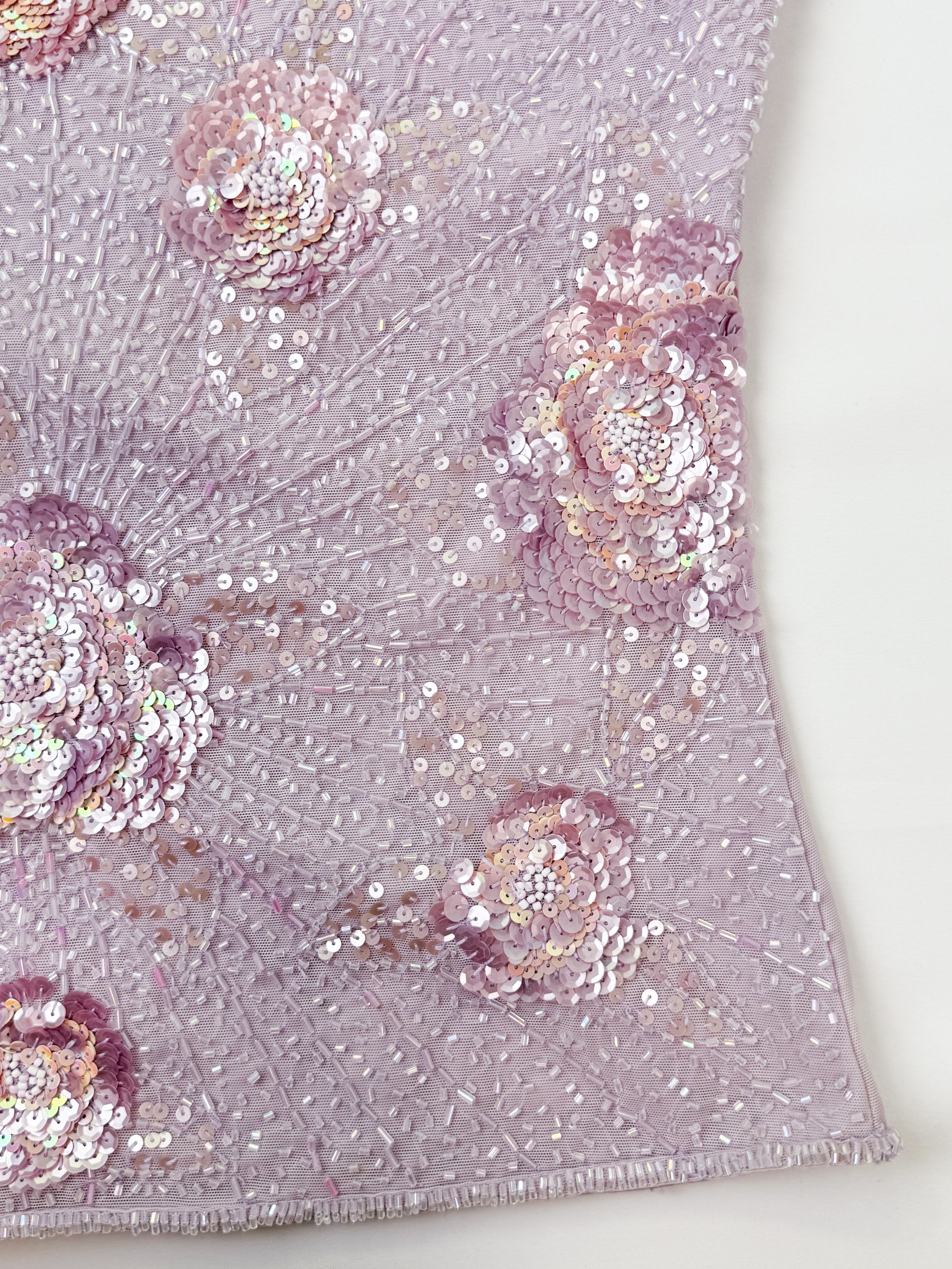 Luisa Spagnoli 2000s Lavender Sequin Beaded Rose Tank - S/M