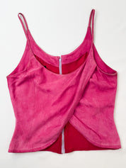 Giorgio Armani 2000s Hot Pink Goat Suede Draped Cami - S
