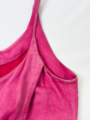 Giorgio Armani 2000s Hot Pink Goat Suede Draped Cami - S