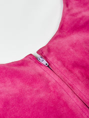 Giorgio Armani 2000s Hot Pink Goat Suede Draped Cami - S