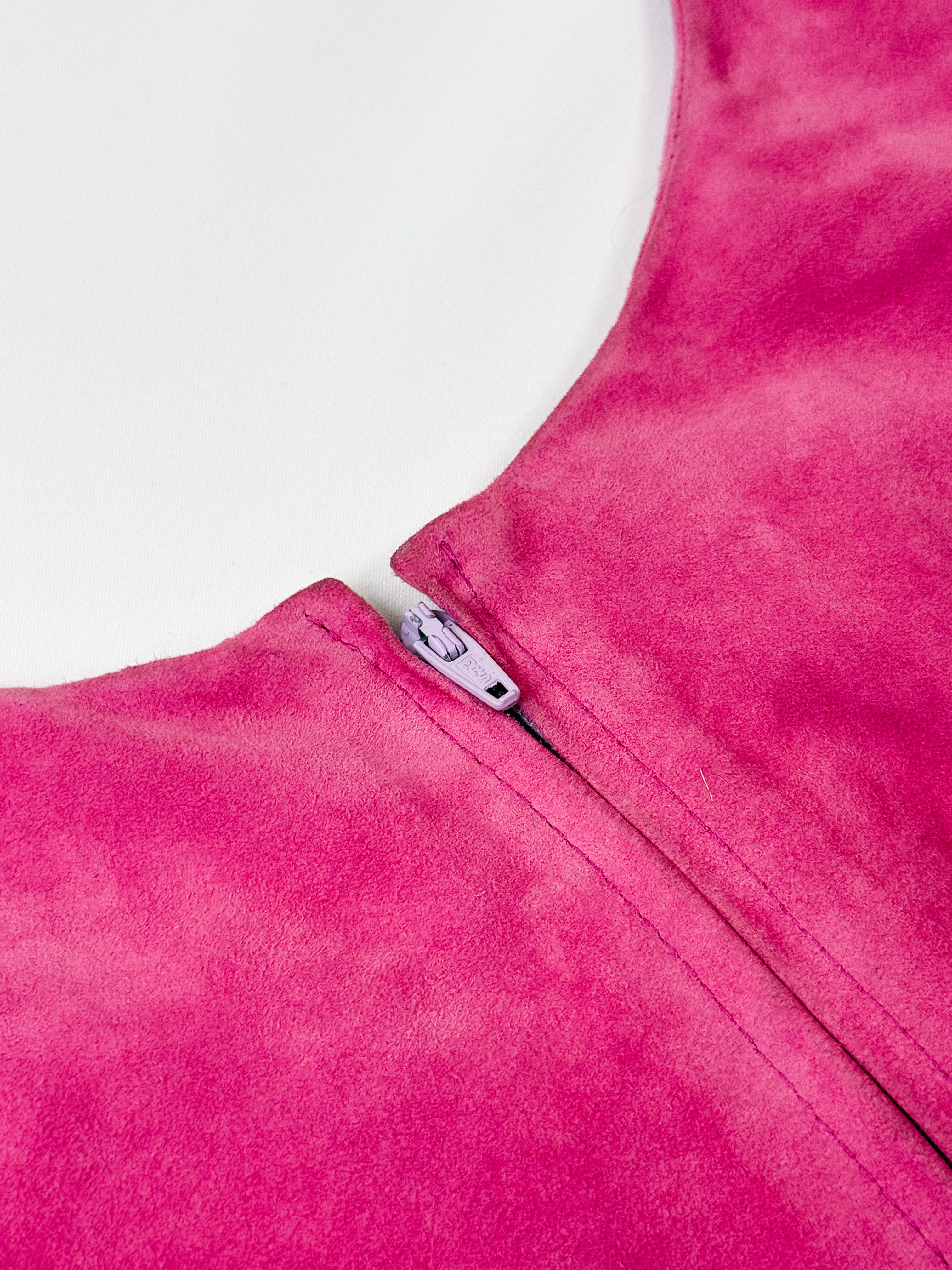 Giorgio Armani 2000s Hot Pink Goat Suede Draped Cami - S