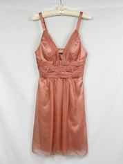 Blugirl Blumarine Modern Dusty Rose Satin Midi Dress - M