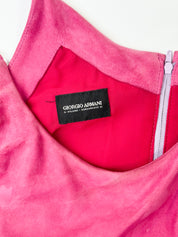 Giorgio Armani 2000s Hot Pink Goat Suede Draped Cami - S