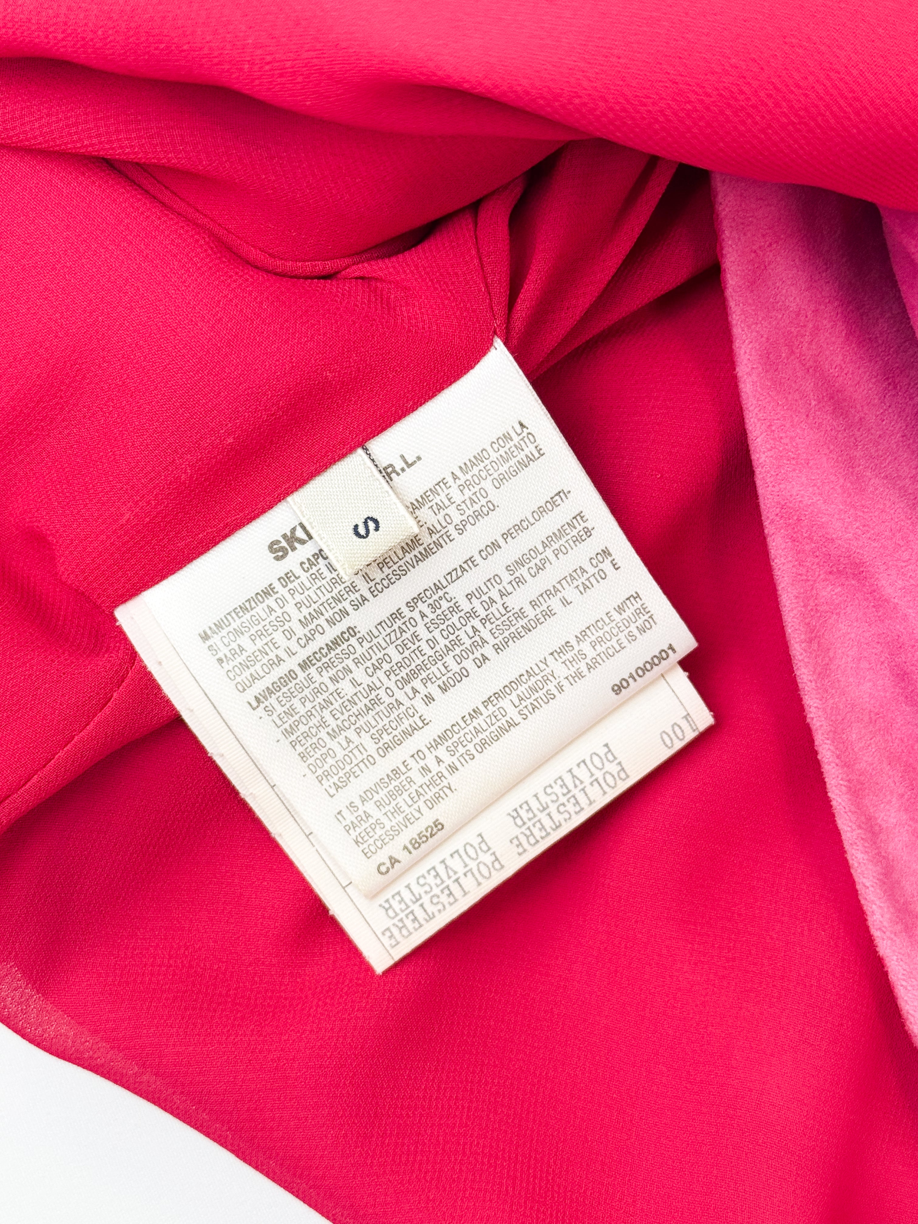 Giorgio Armani 2000s Hot Pink Goat Suede Draped Cami - S