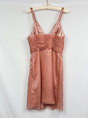 Blugirl Blumarine Modern Dusty Rose Satin Midi Dress - M
