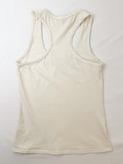 Goldenpoint 2010s Cream Cotton Sequin Trim Racerback Tank - S