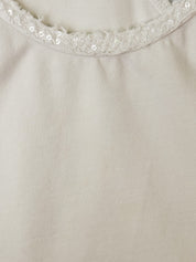 Goldenpoint 2010s Cream Cotton Sequin Trim Racerback Tank - S