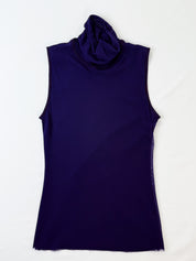 Jean Paul Gaultier Soleil 1990s Purple Mesh Turtleneck Tank - M/L