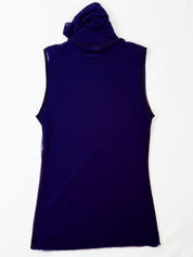 Jean Paul Gaultier Soleil 1990s Purple Mesh Turtleneck Tank - M/L