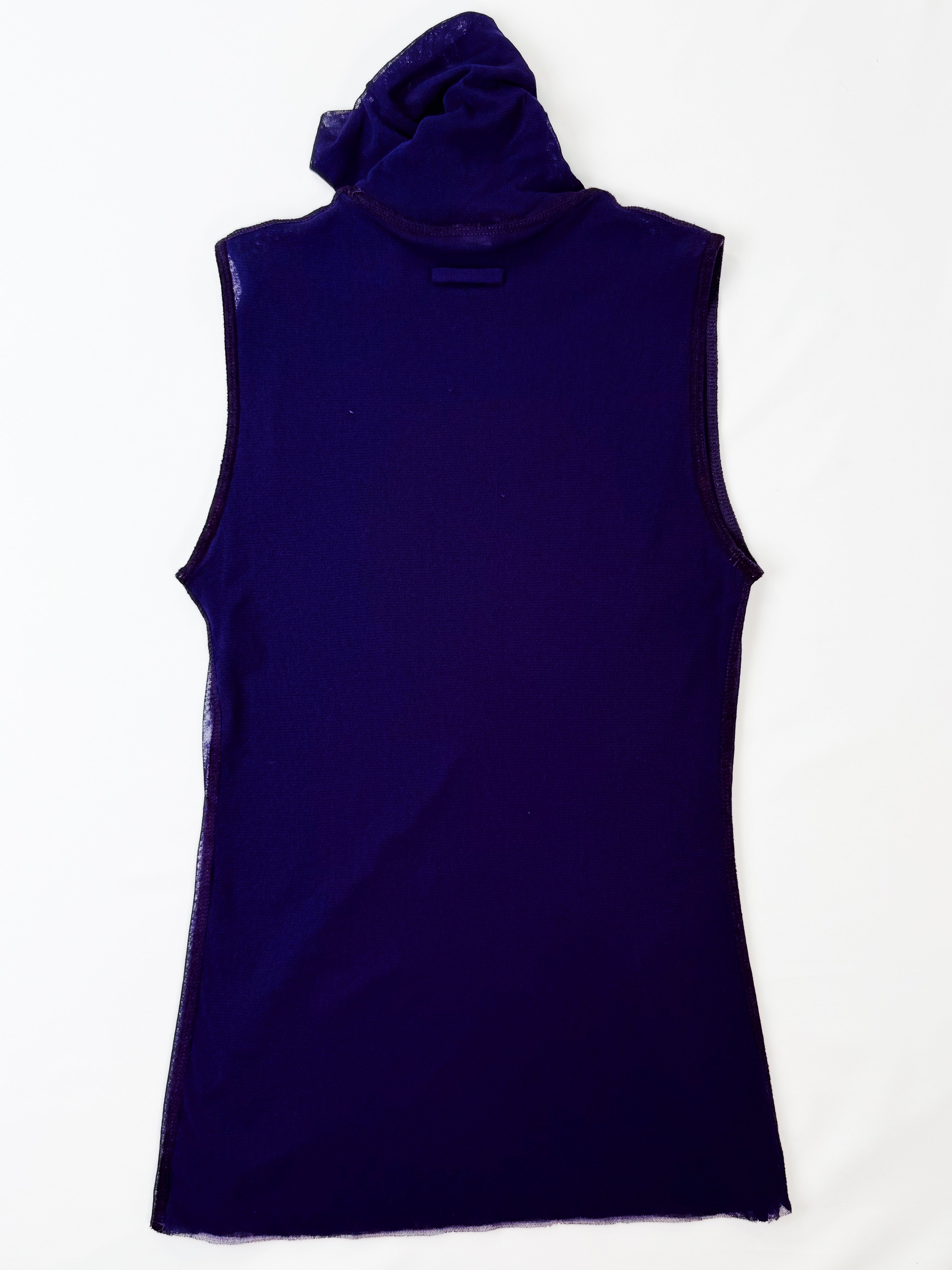 Jean Paul Gaultier Soleil 1990s Purple Mesh Turtleneck Tank - M/L