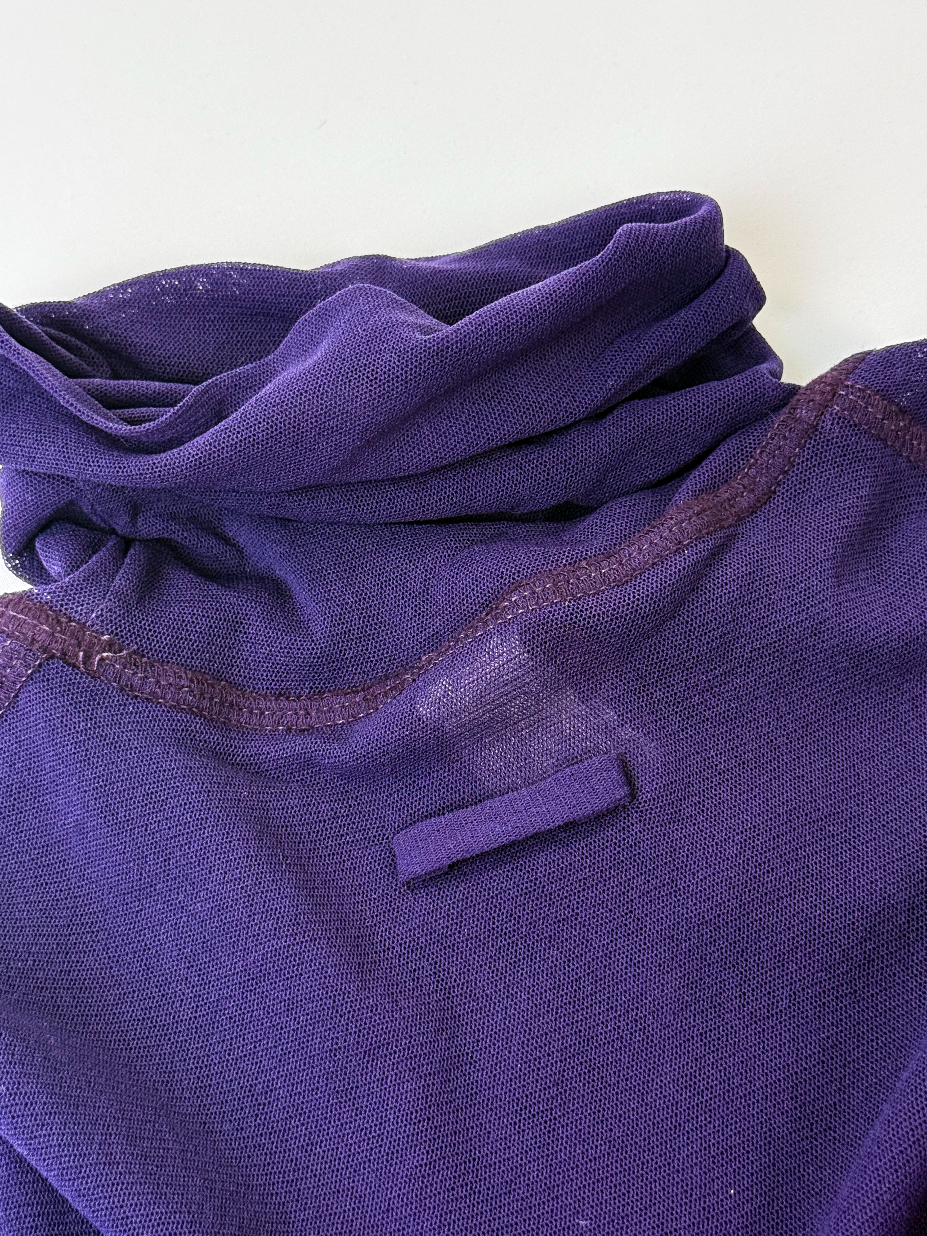 Jean Paul Gaultier Soleil 1990s Purple Mesh Turtleneck Tank - M/L