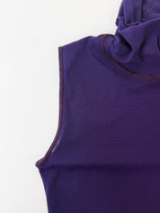 Jean Paul Gaultier Soleil 1990s Purple Mesh Turtleneck Tank - M/L