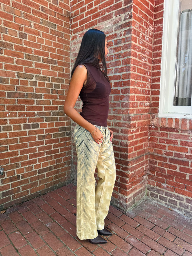 Roberto Cavalli 2000s Metallic Gold Gradient Pants