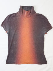 Roberto Cavalli FW 2000 Ombre Glitter Turtleneck Top - M/L