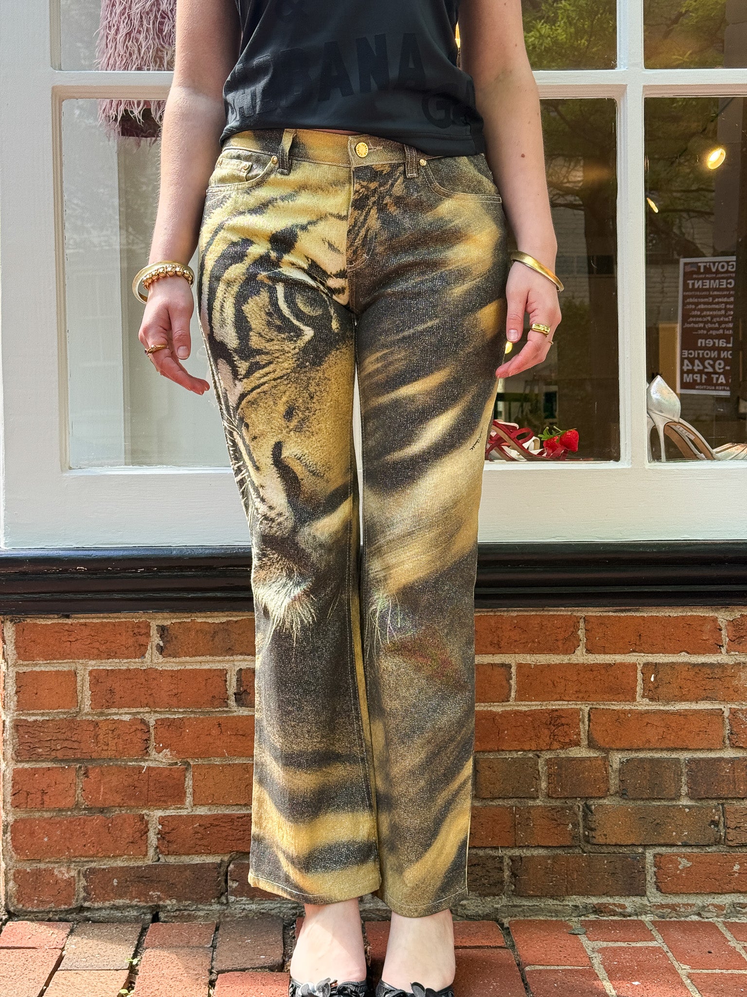 Roberto Cavalli Early 2000s Tiger Print Jeans - W30