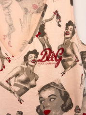 D&G Dolce & Gabbana 2004 Pin-Up Glamour Photo Print Tank - M