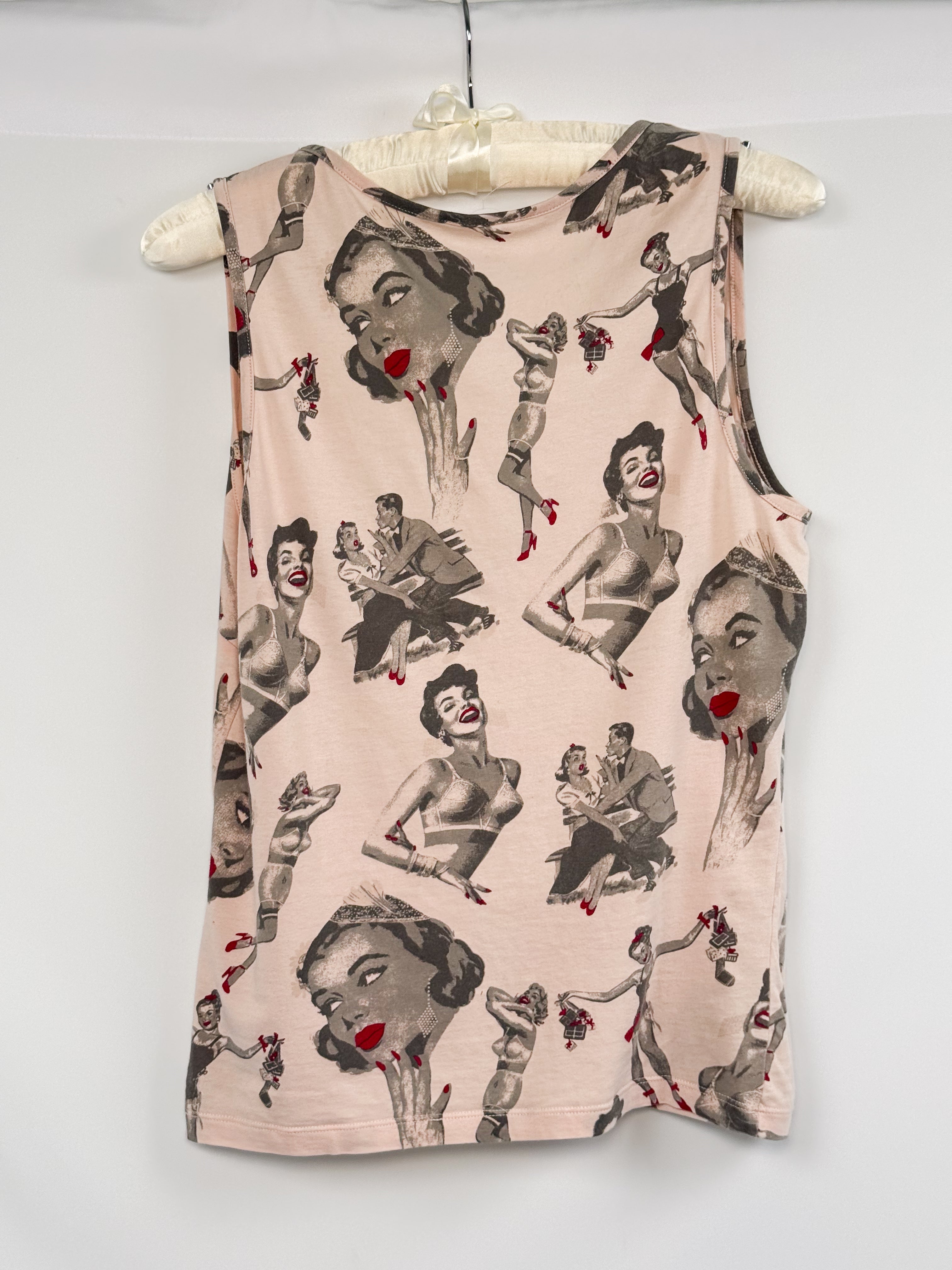 D&G Dolce & Gabbana 2004 Pin-Up Glamour Photo Print Tank - M