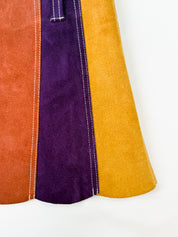 Diesel Hearts Only for Females 1990s Rainbow Patchwork Suede Mini Skirt - XS/S