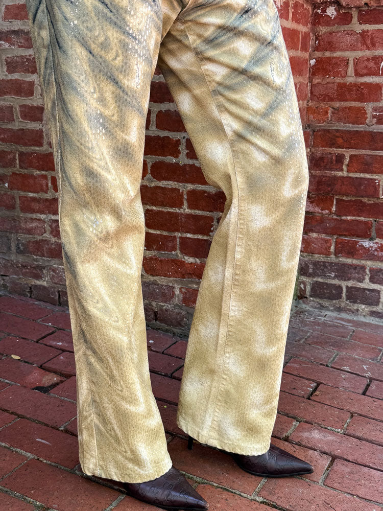 Roberto Cavalli 2000s Metallic Gold Gradient Pants
