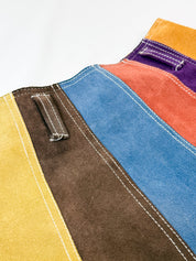 Diesel Hearts Only for Females 1990s Rainbow Patchwork Suede Mini Skirt - XS/S